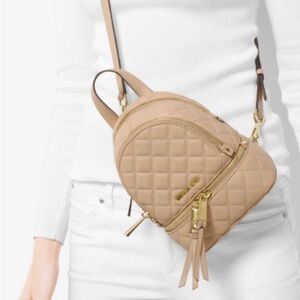MICHAEL Michael Kors Quilted Tan Backpack